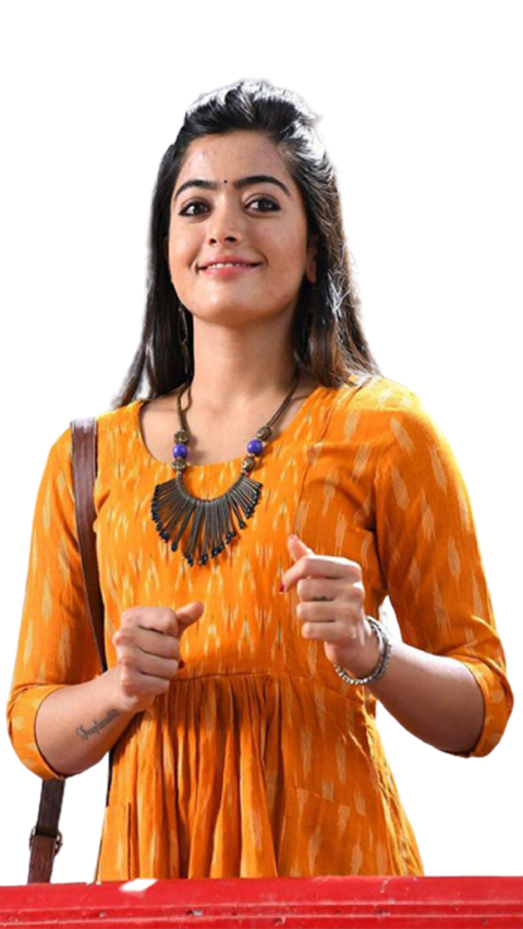 Rashmika Mandanna PNG in Yellow Dress