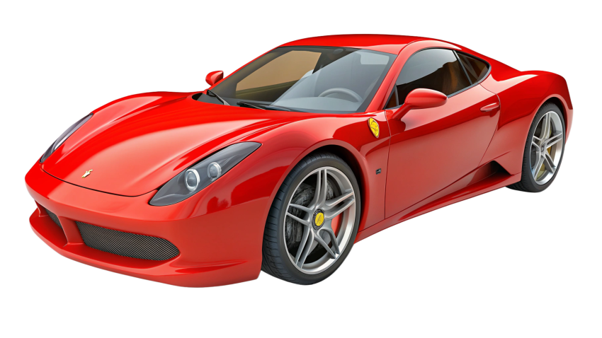 Red Ferrari supercar png Image transparent Background