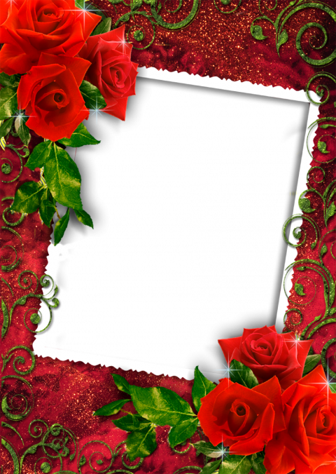 Red rose love photo frame Download HD