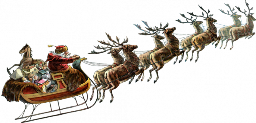 Reindeer Sleigh PNG Download Image