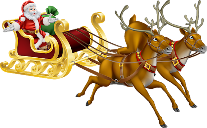 Reindeer Sleigh PNG Download Image