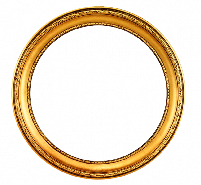 Round Gold Frame PNG Free Download