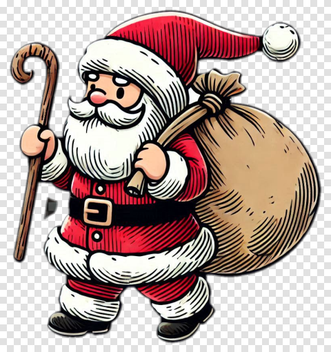 Santa Claus Png In Minimalist Design Free