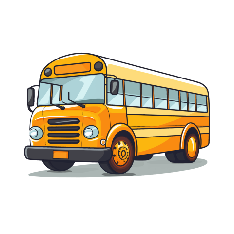 School yellow Bus Transparent Png Stock clipart