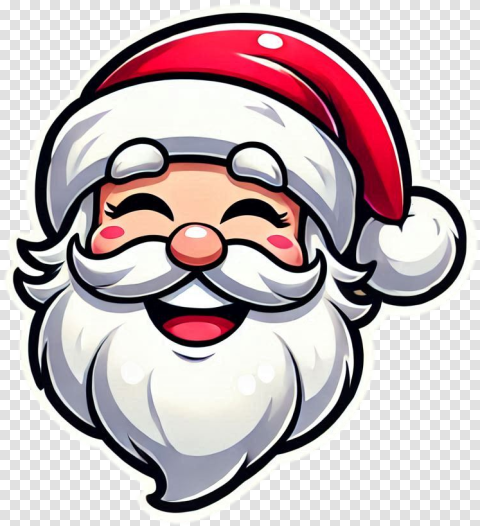Smiling Santa Claus Png With Christmas Hat Free