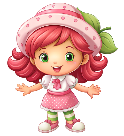 Strawberry shortcake cartoon character Png stock
