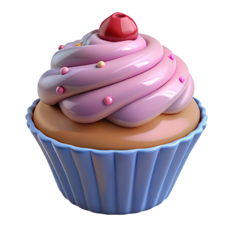 Transparent background 3d Cup cake Png Download