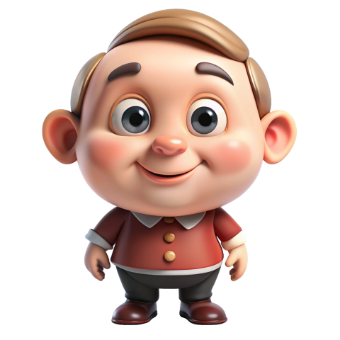 Transparent background Big head cartoon character