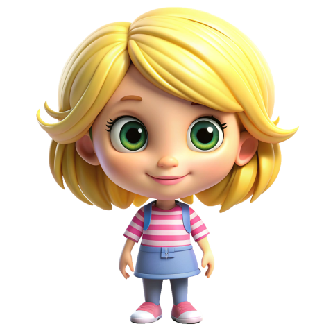 Transparent background Blonde cartoon character Png free