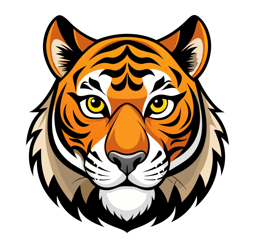 Transparent background Clipart Tiger face vector illustration