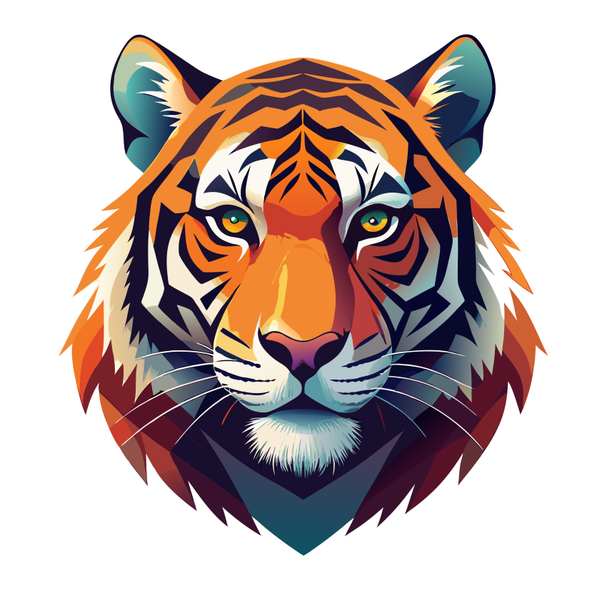 Transparent background hd Tiger face vector png illustration