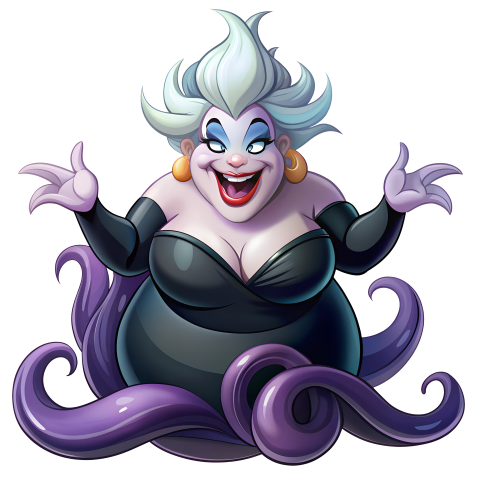 Ursula cartoon character Stock Png transparent background