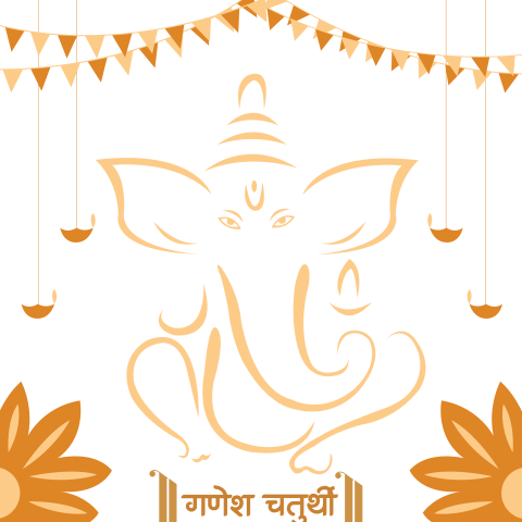 Vector Art showing Ganesh Chaturthi artwork Png download free