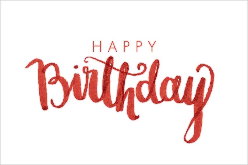 water colour Happy Birthday PNG Calligraphy