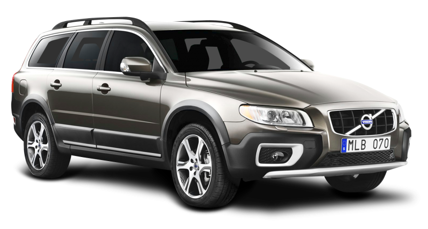 White Volvo Car Transparent Background PNG