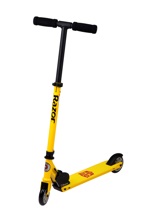 Yellow 3 Wheel Kick Scooter Free PNG