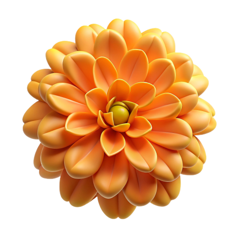 Yellow 3d flower Png hd transparent background