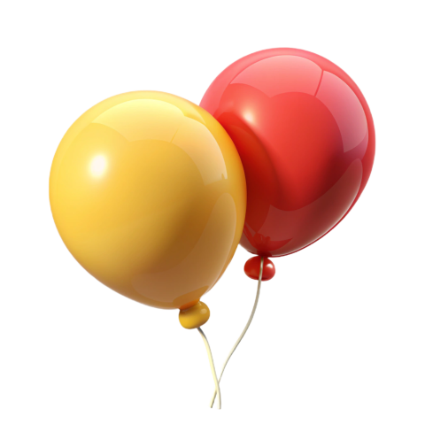 Yellow and Red Balloons Png Image transparent background