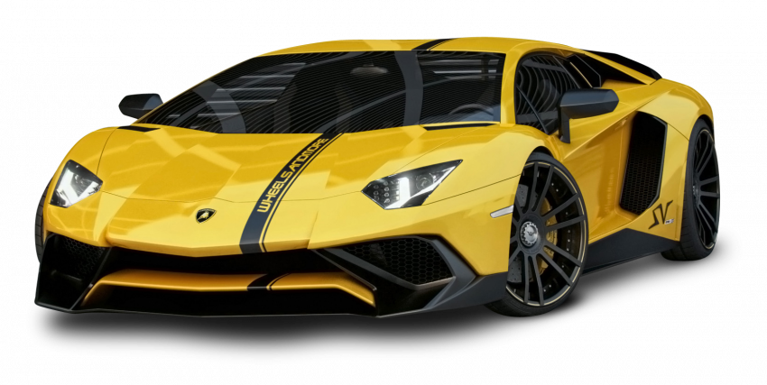 Yellow Lamborghini Aventador PNG Image