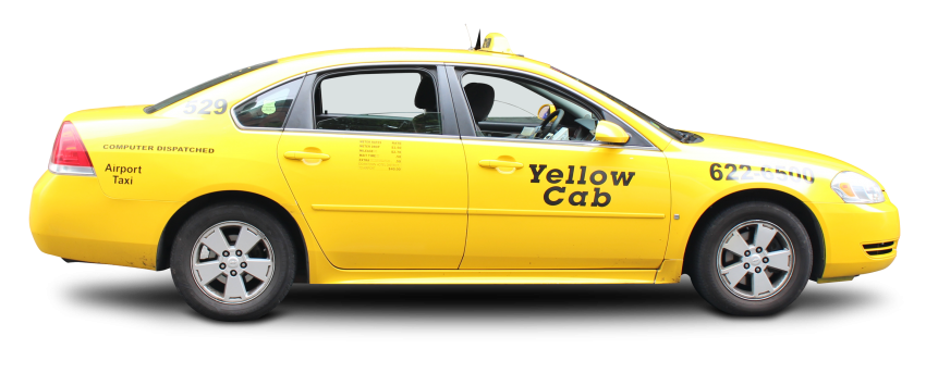Yellow taxi  Transparent Background PNG