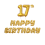 17th Happy Birthday Golden Text Png