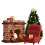 3d Christmas Illustration With Fireplace Png Edit