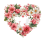 A heart shaped frame with flowers and a silhouette of a couple inside, heart Png