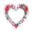 A heart shaped frame with flowers and leaves, heart Png