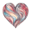 Abstract heart shaped painting with swirl pattern, heart Png