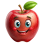 Apple fruit cartoon character png transparent background