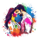 Beautiful Holi Indian Couple Drawing Png Image Download