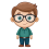 Cartoon character with glasses Png Images Clipart Vector