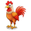 Cute Red Rooster Illustration Transparent Image