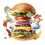 Flying burger png image Clipart free Download HD