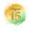 Golden number 15 on Png background with splatters  Ideal for 15 August PNG