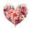 Heart shaped flowers in PNG format with additional heart Png