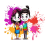 Indian Festival Holi Colors Couple Png Image