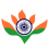 Indian flag with flower in center, symbolizing unity and peace  Perfect for 15 August Png