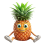 Pineapple fruit cartoon character png transparent background