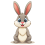 Rabbit cartoon character png Clipart Free Vector