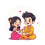 Raksha bandhan png cartoon kids sister tying rakhi boy yellow outfit girl pink dress