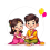 Raksha bandhan png cartoon kids sister tying rakhi festival transparent