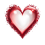 Red and white heart shaped glass on transparent background