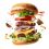 Transparent Flying Ham Burger Png clipart images free