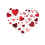 Two red Valentine hearts on black background, heart Png