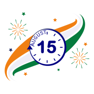 15th August, in bold text PNG with the Indian flag in the background