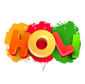 3d Happy Holi Text PNG Download