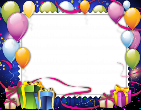 Birthday frame With gift Baloon PNG HD