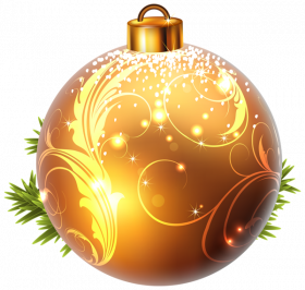 Christmas Gold Baubles Png full HD Transparent