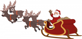 Christmas Santa Sleigh PNG HD Image